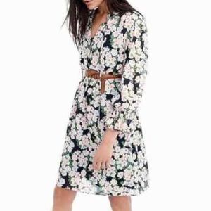 J. Crew Mercantile Navy Pink Sheer Floral Dress Size Medium